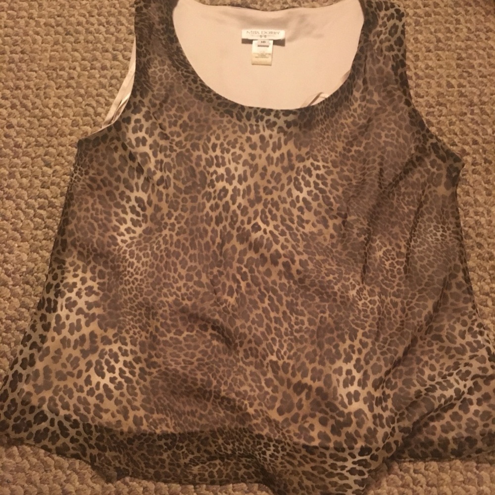 Sheer Leopard Blouse with matching lined tank